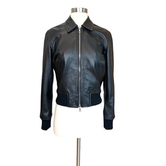 Officine Generale Jackets & Blazers - Officine Generale Leather Bomber Jacket